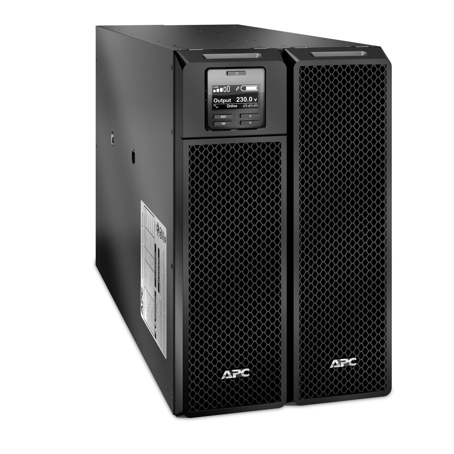 APC Smart-UPS On-Line, 10KW/10KVA, Input 230V, 400V 3PH /Output 230V, Interface Port Contact Closure, RJ-45 10/100 Base-T, RJ-45 Serial, Smart-Slot, USB, Extended runtime model.