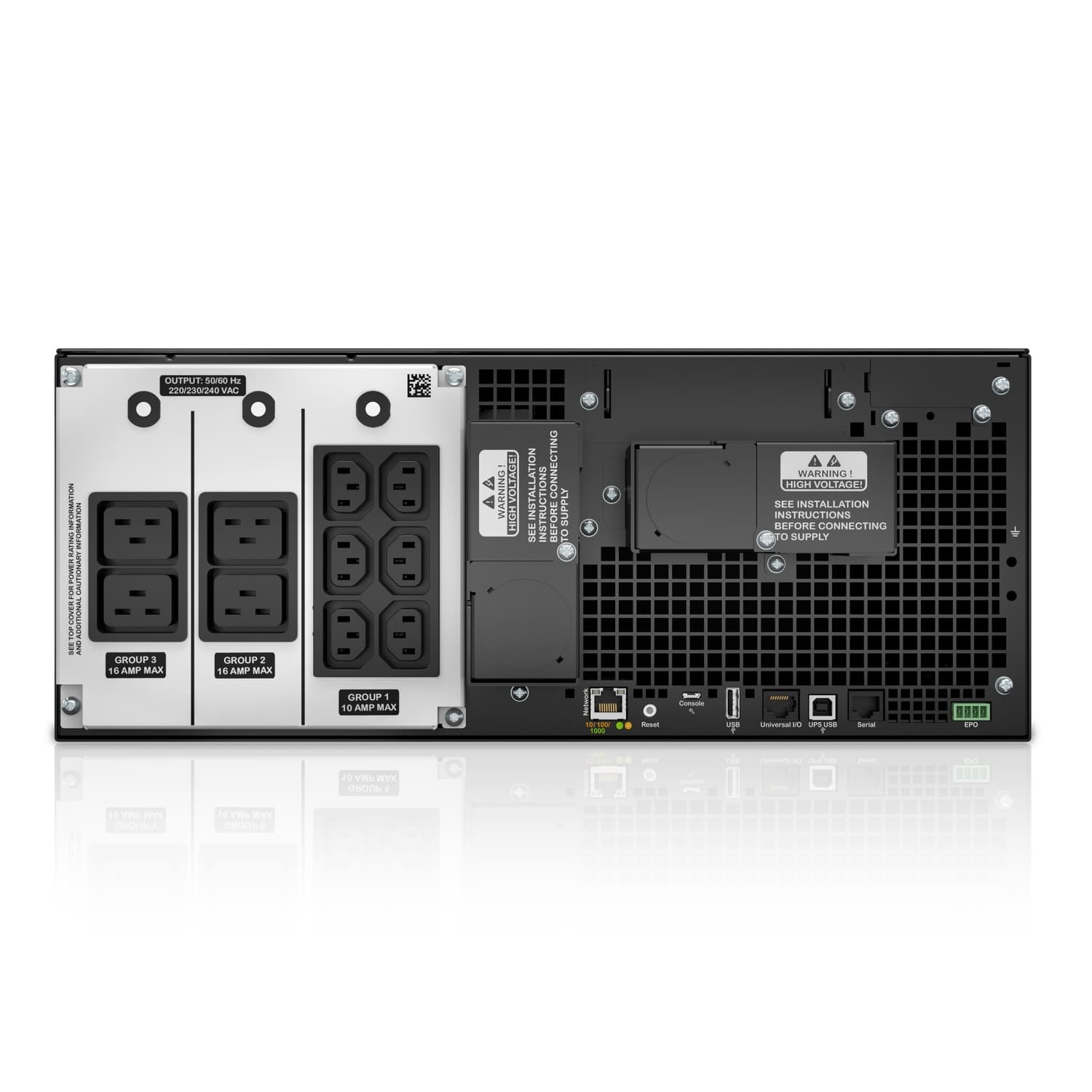 APC Rackmount  Smart-UPS On-Line, 6000W/6000VA, Input 230V/Output 230V, Interface Port Contact Closure, RJ-45 10/100 Base-T, RJ-45 Serial, Smart-Slot, USB, Extended runtime model.
