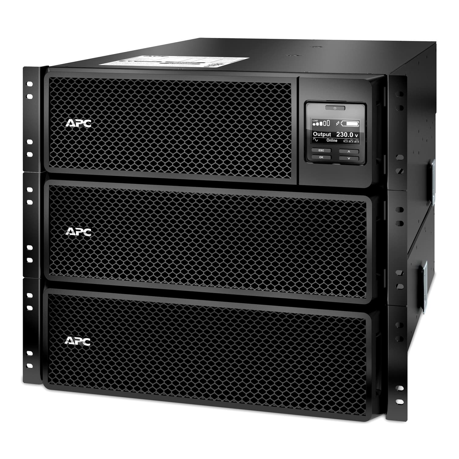 APC Rackmount  Smart-UPS On-Line, 8000W/8000VA, Input 230V/Output 230V, Interface Port Contact Closure, RJ-45 10/100 Base-T, RJ-45 Serial, Smart-Slot, USB, Extended runtime model.