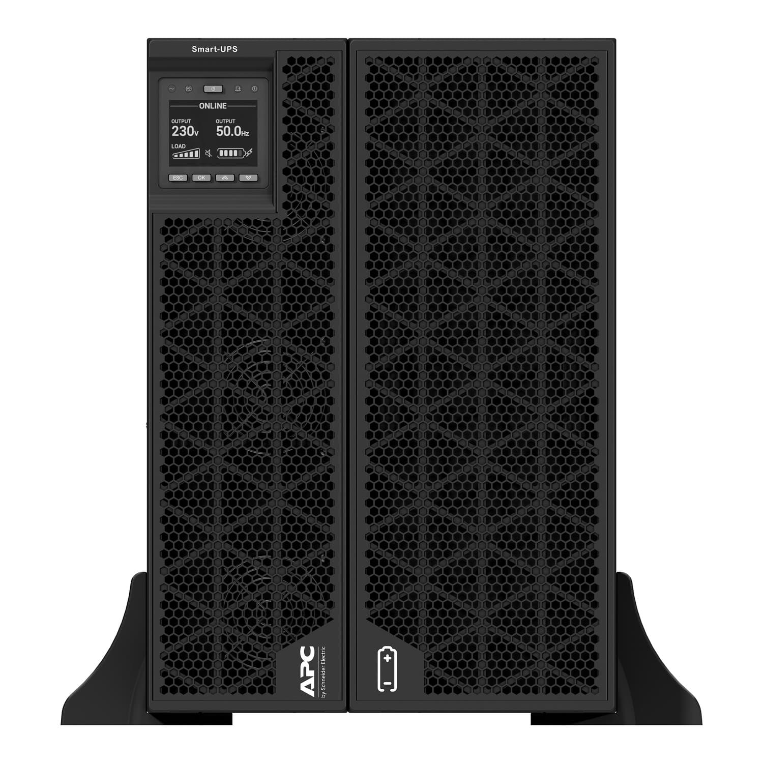 APC Smart-UPS On-Line, 20KVA/20KW, Rack/Tower, 230V/380V...415V, Hard wire 5-wire(3P+N+E)+3-wire(1P+N+E), Network Card, W/O rail kit